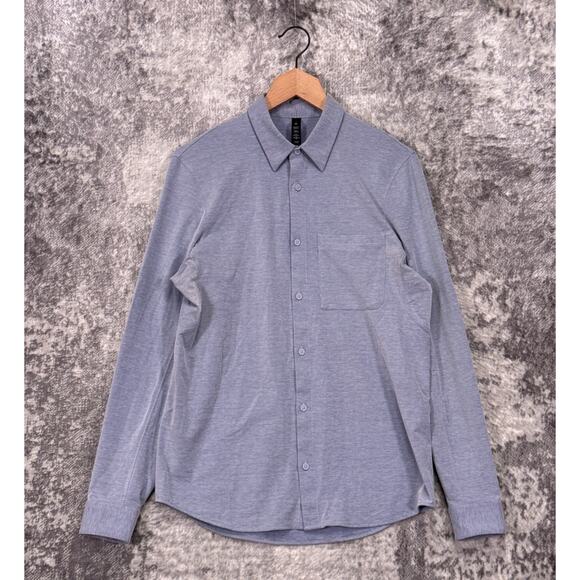 Lululemon Commission Shirt Small Mens Blue Oxford Long Sleeve Button Down - Picture 1 of 8